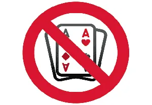 Запрещающий знак: азартные игры запрещены