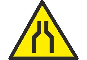 Предупреждающий знак: Сужение проезда (прохода)